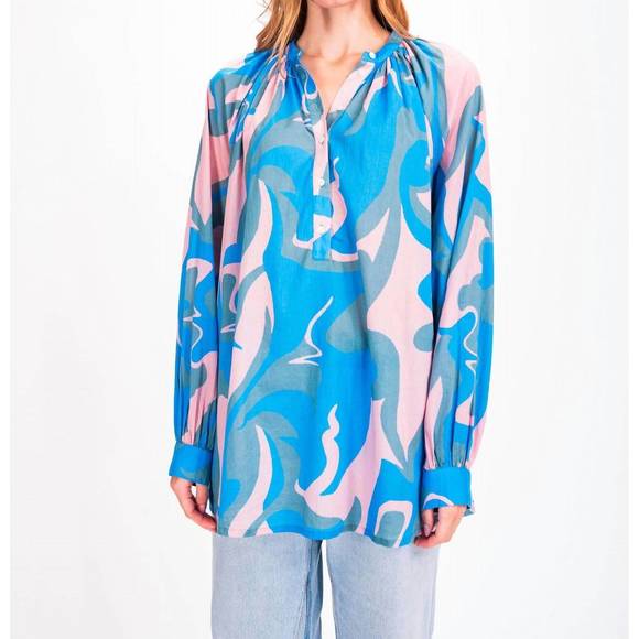 NEW V DE VINSTER sukka blouse in blue - Picture 1 of 5